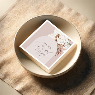 Guardanapo De Papel Boho Arch Foloral Seco Folha Chá de panela Beige