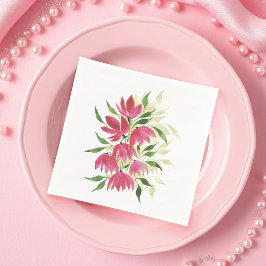 Guardanapo De Papel Boho Artístico Flores Selvagens Aquarela