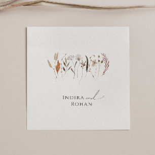 Guardanapo De Papel Boho Autumn Wildflower Casamento de Nápoles