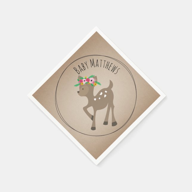 Guardanapo De Papel Boho Baby Deer Chá de fraldas Napkins (Canto)