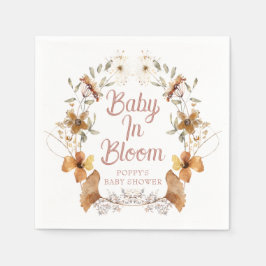 Guardanapo De Papel Boho Baby In Bloom Wildflower Chá de fraldas