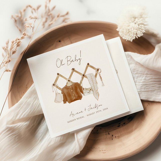 Guardanapo De Papel Boho Baby Neutral Chá Convite (Criador carregado)