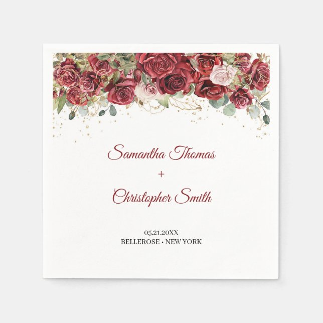 Guardanapo De Papel Boho blush burgundy casamento geométrico (Frente)