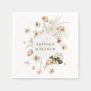 Guardanapo De Papel Boho Blush Floral Casamento Verde