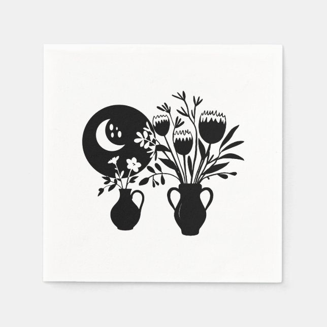 Guardanapo De Papel Boho bohemian floral sun moon (Frente)