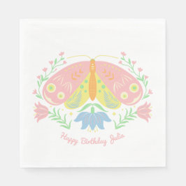 Guardanapo De Papel Boho Butterfly Birthday
