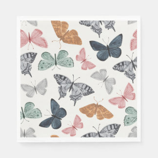 Guardanapo De Papel Boho Butterfly Chá de fraldas Napkin