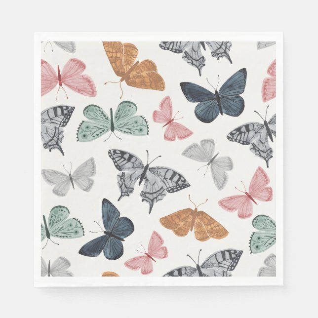 Guardanapo De Papel Boho Butterfly Chá de fraldas Napkin (Frente)