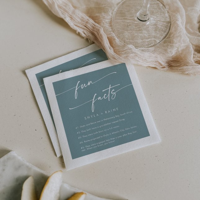 Guardanapo De Papel Boho Chic Seafoam Teal Weding Fact Napkins (Criador carregado)