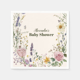 Guardanapo De Papel Boho Chic Wildflower Chá de fraldas