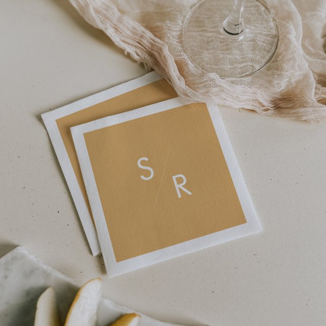 Guardanapo De Papel Boho Chic Yellow Marigold Monogramed Napkins (Criador carregado)
