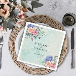 Guardanapo De Papel Boho Chique Flores Casamento Russo Verde