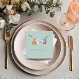 Guardanapo De Papel Boho clothesline boy pastel Livro verde Napkin