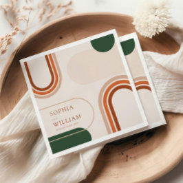 Guardanapo De Papel Boho Coctail Napkins com formas de abstrato