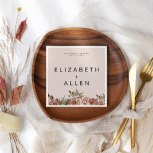 Guardanapo De Papel Boho Cottagecore, Cor-de-rosa, Casamento encantado