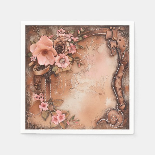 Guardanapo De Papel Boho Cowgirl Western Floral Wedkins (Frente)