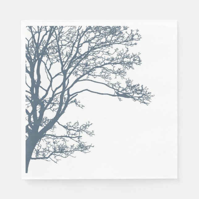 Guardanapo De Papel Boho da árvore do Solteiro azul (Frente)