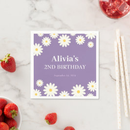 Guardanapo De Papel Boho Daisy Two Floral Purple Bohemian segundo aniv