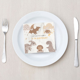 Guardanapo De Papel Boho Dinosaur Aniversário de criança Napkins