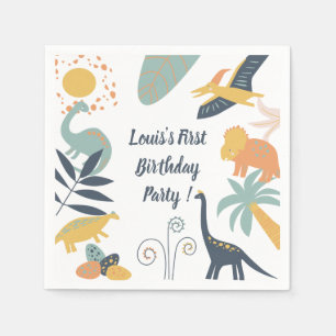 Guardanapo De Papel Boho Dinosaur Baby Festa de aniversário