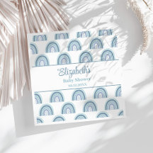Boho Dusty Chá de fraldas Arco-Íris Azul Napkins