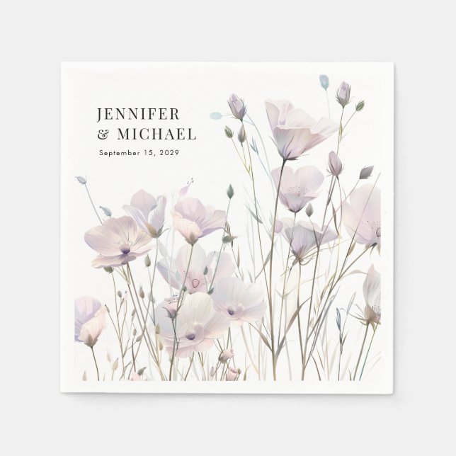 Guardanapo De Papel Boho Elegant Wildflower Wedding (Frente)