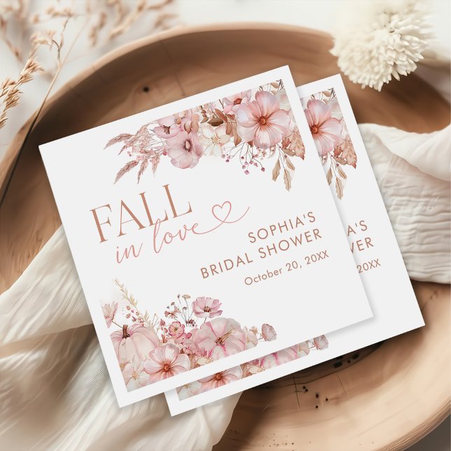 Guardanapo De Papel Boho Fall Floral Pumpkin Bridal Shower (Criador carregado)