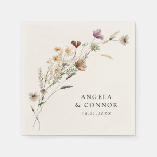 Guardanapo De Papel Boho Fall Wildflower Wedding