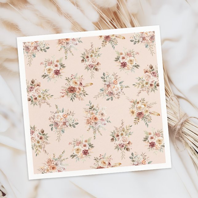 Guardanapo De Papel Boho Floral Baby Shower Napkins (Criador carregado)