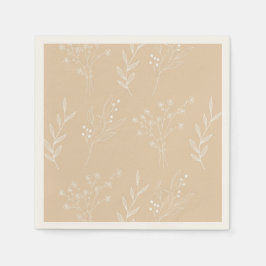 Guardanapo De Papel Boho Floral Boho Casado de Cantinho Branco Beige