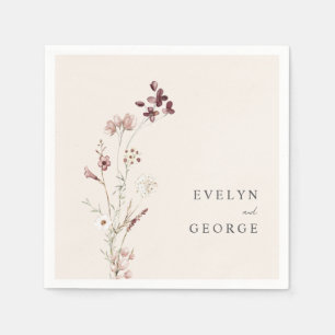 Guardanapo De Papel Boho Floral Boho Minimalista Elegante