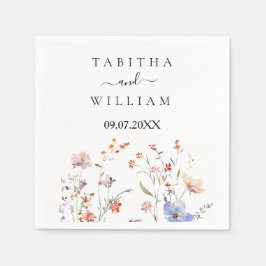 Guardanapo De Papel Boho Floral casamento de flores silvestres