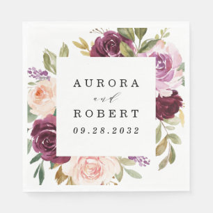 Guardanapo De Papel Boho Floral Dourado Pêssego Vermelho Rosa Brilhant