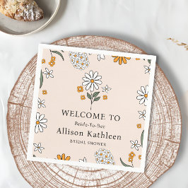 Guardanapo De Papel Boho Floral Earth Tones Chá de panela Botânico