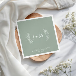 Guardanapo De Papel Boho Floral Sage Green Wedding