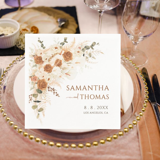 Guardanapo De Papel Boho Floral Wedding | Terracotta Calla Lily (Criador carregado)