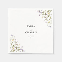 Guardanapo De Papel Boho flores silvestres Papel de casamento botânico