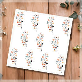 Guardanapo De Papel Boho Folk Fall Autumn Leaf Ação de Graças