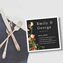 Guardanapo De Papel Boho Greenery Burgundy Rosas Black Floral Casament