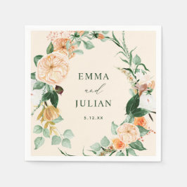 Guardanapo De Papel Boho Greenery Peach Personalizado Casamento Botâni