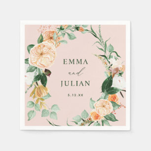 Guardanapo De Papel Boho Greenery Pink Personalizado Casamento Botânic