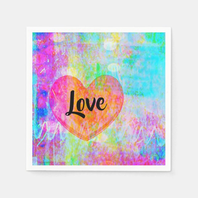 Guardanapo De Papel Boho Heart Love (Frente)