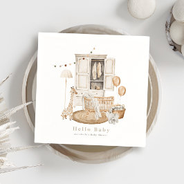 Guardanapo De Papel Boho Hello Baby Nurserbe Wardrobe Chá de fraldas C