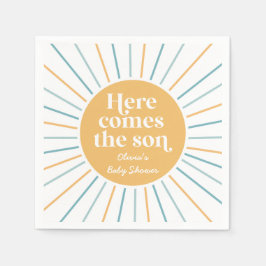 Guardanapo De Papel Boho Here Vem o chá de fraldas do Sol Filho