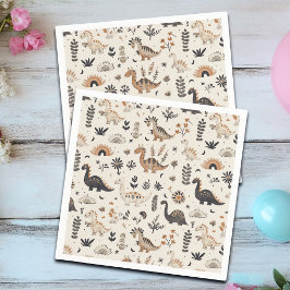 Guardanapo De Papel Boho Jungle Dinosaur - Dia de Aniversário