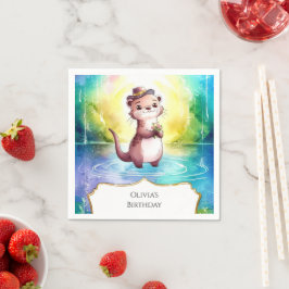 Guardanapo De Papel Boho Kids Otter Birthday