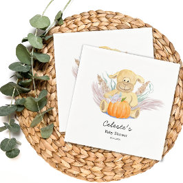 Guardanapo De Papel Boho Little Lamb Pumpkin Watercolor Chá de fraldas