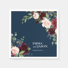 Guardanapo De Papel Boho Marinho Floral Burgundy Blush Wedkins