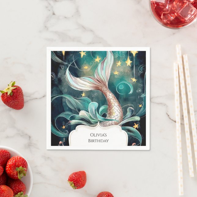 Guardanapo De Papel Boho Mermaid Birthday (Insitu)