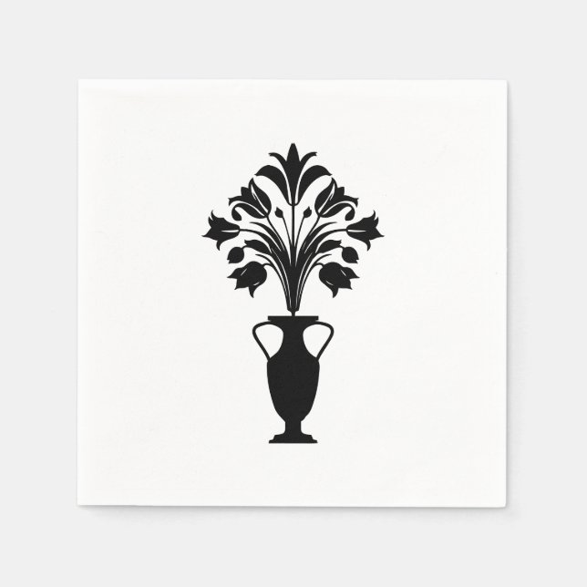 Guardanapo De Papel Boho Mid Century Flower Pot (Frente)